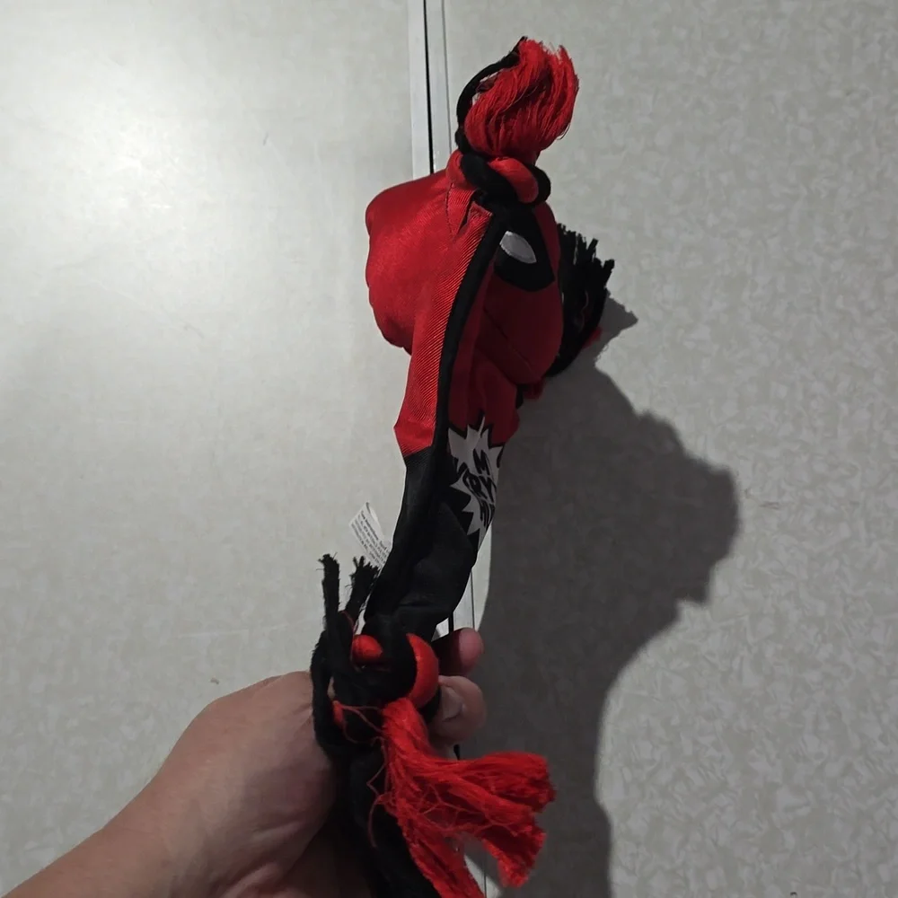 Marvel Deadpool‎ Red and Black Dog Toy With Rope Knots